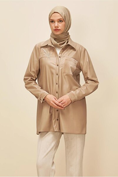 Alvina Artificial Leather Tunic 46059