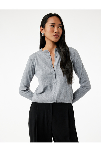 Koton Regular Fit Long Sleeve Crew Neck Knitwear Cardigan