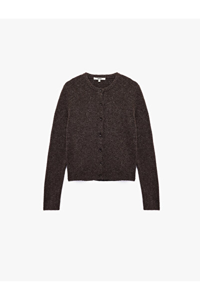 Koton Ζακέτα με μακρυμάνικο λαιμόκοψη με κανονική εφαρμογή