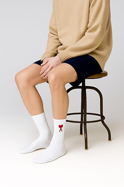 BELİNOPLUS Бели трипакетни чорапи с шарки, безшевни, трикотажни, еластични