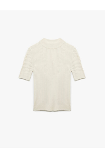 Koton Dik Yaka Kısa Kollu Triko Kazak