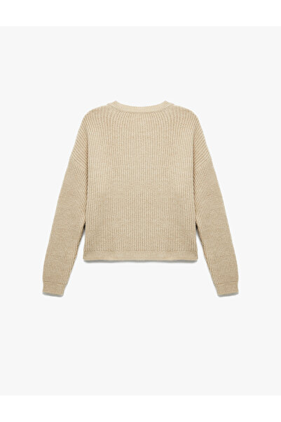 Koton Tricotaj cu mânecă lungă, cu decolteu, pulover de bază