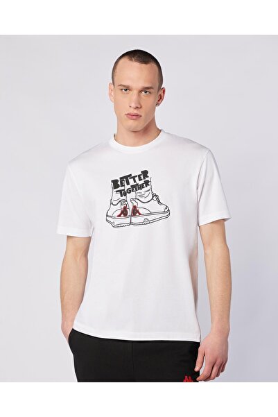 Kappa Glabu Tur Erkek Beyaz Regular Fit Tişört