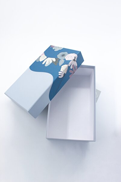 carton box Hediye Kutusu Çiçek desenli Kurdeleli | 23 X 13,5 X 7,6 Cm | Boş Karton Kutu, Şık Ve Renkli Tasarım
