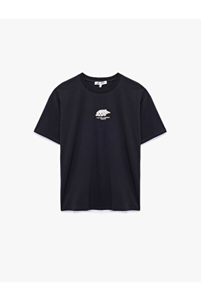 Koton Μπλουζάκι με κοντό μανίκι με λεπτομέρεια κέντημα