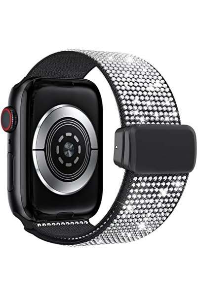 Margoun Elastic Stretchy Nylon Sparkle Watch Band for Apple Watch 38-49mm