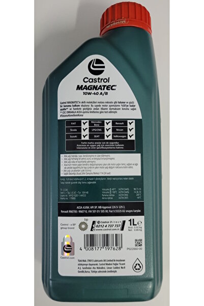 CASTROL Magnatec AB 10w40 Benzinli Motor Yağı 1 Litre