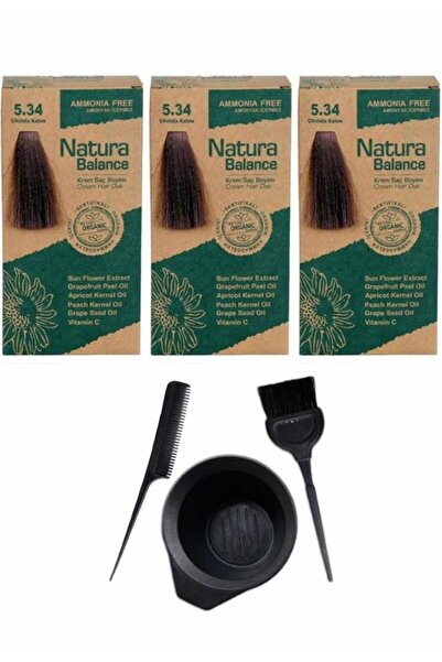 NATURABALANCE NATURA BALANCE SAÇ BOYASI 5.34 ÇİKOLATA 3 ADET+SAÇ BOYAMA SETİ
