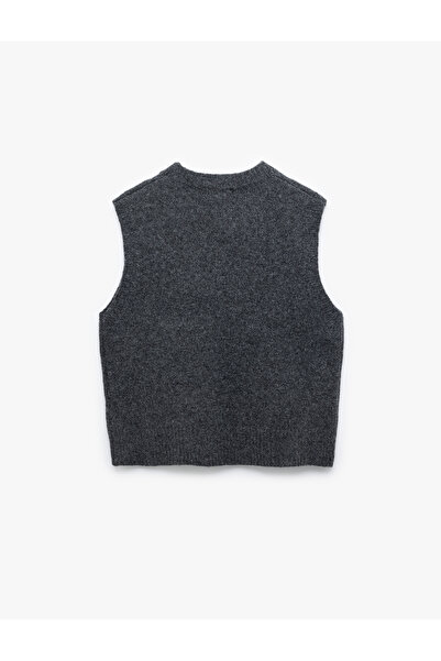 Koton Bow Patterned Crew Neck Sleeveless Knit Sweater