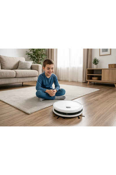 TECHNO 8Q Oyuncak Gerçek Robot Süpürge – Sensörlü, Otomatik Yön Değiştiren Çocuk Oyuncağı