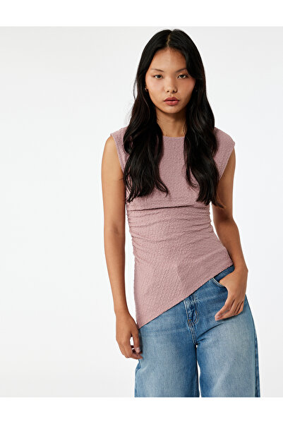 Koton Slim Fit Asymmetric Crew Neck Sleeveless T-Shirt