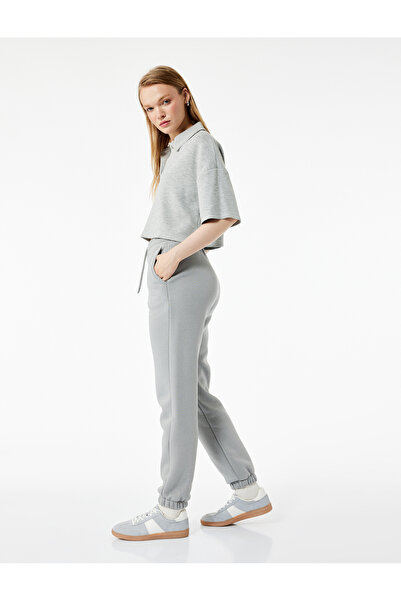 Koton Şardonlu Cepli Beli Bağcıklı Rahat Kalıp Jogger Eşofman Altı