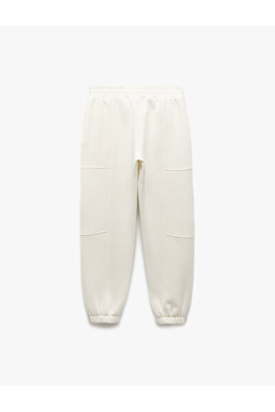 Koton High Waist Jogger Sweatpants with Three Thread Raised Pocket Detail