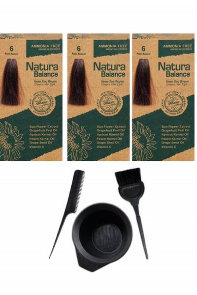 NATURABALANCE NATURA BALANCE SAÇ BOYASI 6 KOYU KUMRAL 3 ADET+SAÇ BOYAMA SETİ