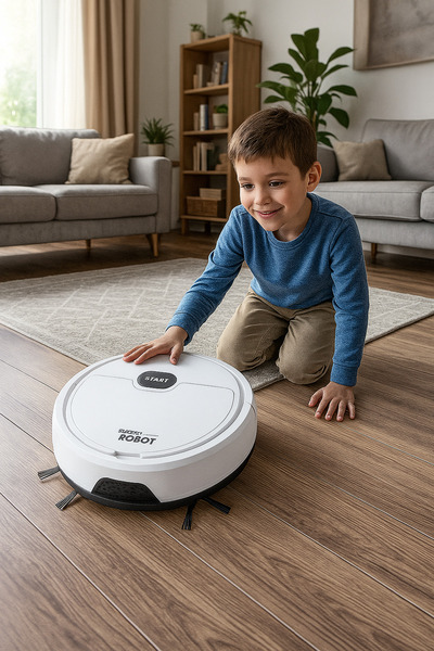 TECHNO 8Q Oyuncak Gerçek Robot Süpürge – Sensörlü, Otomatik Yön Değiştiren Çocuk Oyuncağı