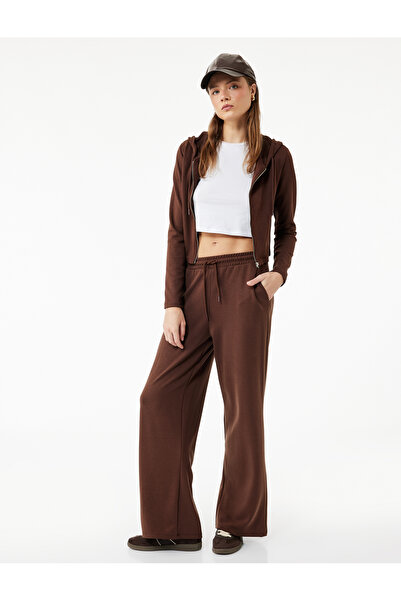 Koton Cepli Rahat Kalıp Beli Bağcıklı Modal Karışımlı Geniş Paça Eşofman Altı