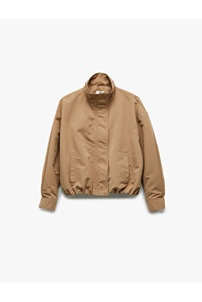 Koton Long Sleeve Stand Collar Oversize Bomber Jacket