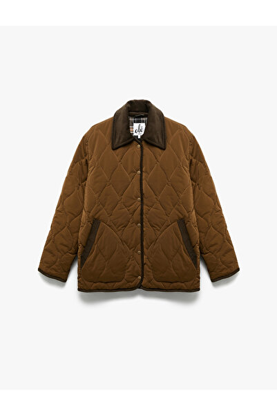 Koton Prošívaná bunda s dlouhým rukávem a klasickým límcem s kapsami na patentky