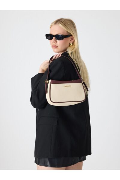 Meskanto Baget Genuine Leather Double Color Strap Hand and Shoulder Bag