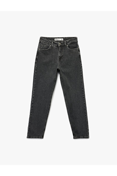 Koton Standard Waist Straight Leg Buttoned Pocket Straight Fit Jean Pants - Straight Jeans