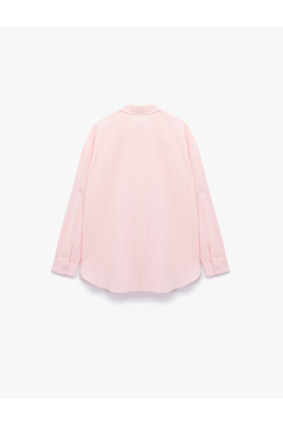 Koton Cămașă oversize cu mânecă lungă, cu guler clasic, cu nasturi, din bumbac