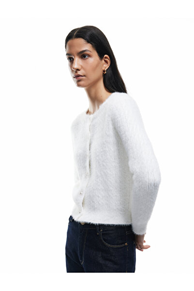 Koton Εκρού Γυναικεία Ζακέτα 6WAL90026HT