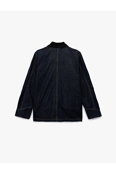 Koton Μακρυμάνικο πουκάμισο με λεπτομέρεια τσέπης με γιακά τζιν μπουφάν