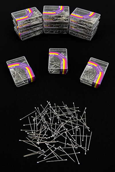 ZEYMERADE 100 Adet Gümüş Toplu İğne, Türban Eşarp Başörtüsü Şal Düğün Nikah Nişan Kına Sünnet Takı İğnesi