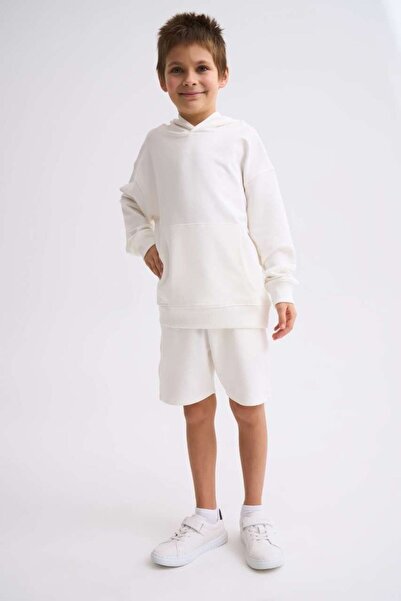 THERECOLOR Органічний капюшонний светр екрю для хлопчиків