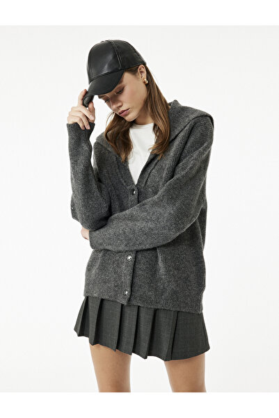 Koton Cardigan confortabil, cu nasturi, cu mânecă lungă, cu decolteu în V, tricotaj