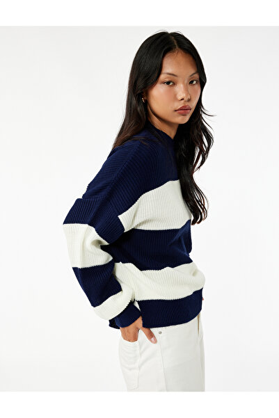 Koton Pulover de tricotaj cu mâneci lungi, cu decolteu, bloc de culoare