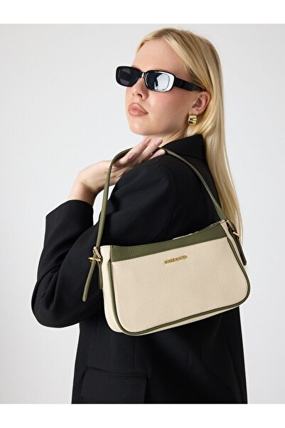 Meskanto Baget Genuine Leather Double Color Strap Hand and Shoulder Bag