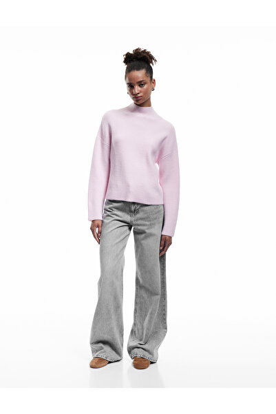 Koton Guler înalt cu mânecă lungă, confortabil, tricot de bază, pulover