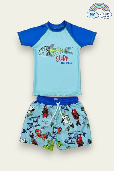 My Kids Wear Children's Beach Set with Swim Shorts and T-Shirt