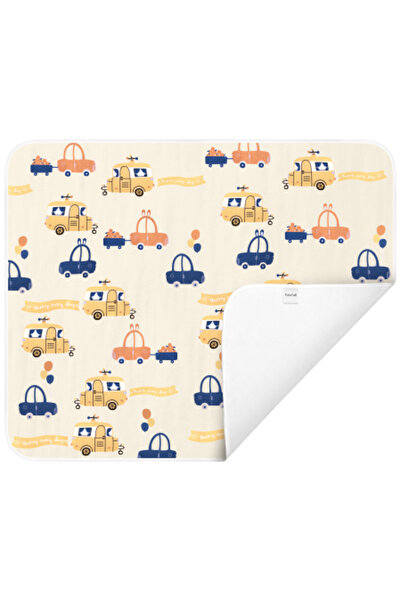 FizioTab Aleza impermeabila copii, FizioTab®, 80x100 cm, absorbanta si lavabila, refolosibila, Masinute