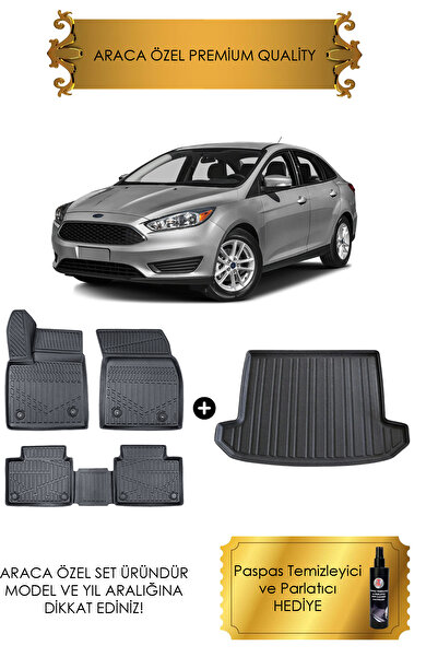Sare Tuning Ford Focus 3 Sedan 2011-2018 Uyumlu 4d Araca Özel Paspas Ve Bagaj...