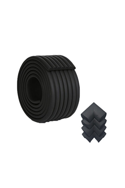 Evokids (2 Meters Multi-Purpose Edge + 4 Corner Pieces) Black Multi-Purpose Rubber Edge Protector