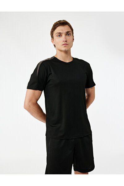 Koton Short Sleeve Color Contrast Crew Neck Sports T-Shirt