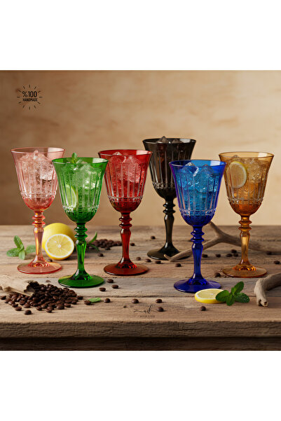 AKDEN STORE Crystal Handcrafted Goblet, Water Goblet,