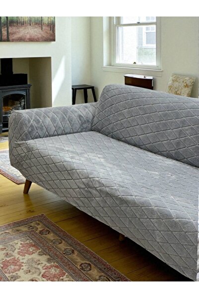 riselerhome Gri Lastikli Koltuk Örtüsü 3’lü Yıkanabilir Esnek Koltuk Kılıfı | Leke Tutmaz Çekyat Kanepe Örtüsü”