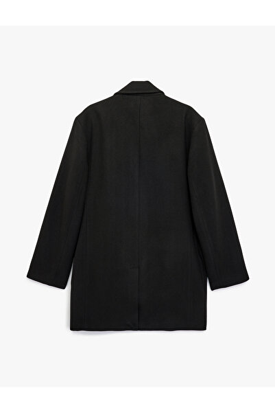 Koton Pocket Detailed Long Sleeve Buttoned Slim Fit Double Breasted Collar Cashmere Coat