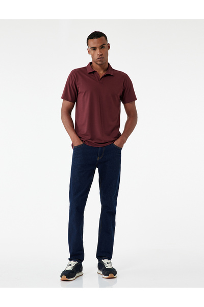 Koton Regular Fit Short Sleeve Pique Fabric Cotton Polo Neck T-Shirt
