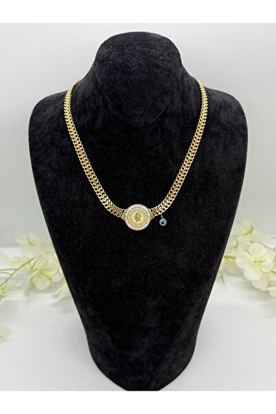 Constanza Exclusive Çeyrekli Paslanmaz Çelik Kolye 015