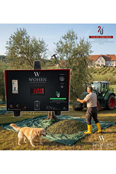 wohen AKILLI AKÜ ŞARJ CİHAZI 12V 20 AH. 200 AMPERE KADAR AKÜLER İÇİN