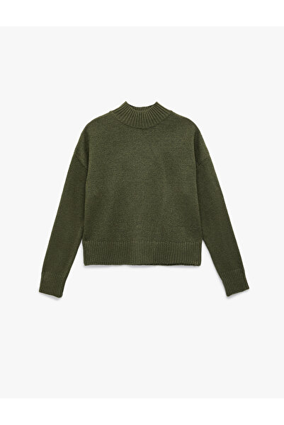 Koton Stand Collar Long Sleeve Basic Knitwear Sweater