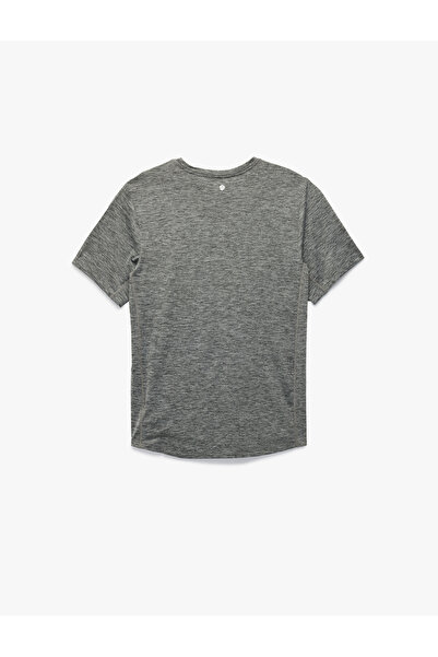 Koton Regular Fit Kısa Kollu Dikiş Detaylı Desenli Bisiklet Yaka Spor Tişört