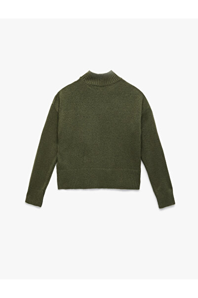 Koton Stand Collar Long Sleeve Basic Knitwear Sweater