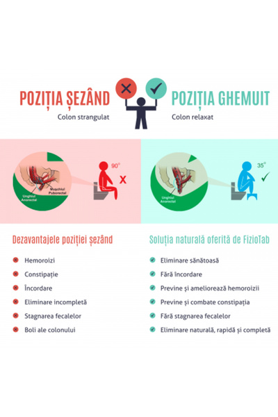 FizioTab FizioTab® bamboo toilet stool, toilet seat for correct position on the toilet, adjustable height, Brown