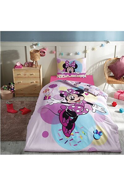 Özdilek Minnie Mouse Happy Single Disney Licensed Еластичен комплект спално б...