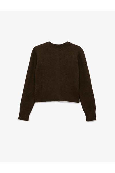 Koton Ζακέτα με μακρυμάνικο λαιμόκοψη με λεπτομέρεια με κουμπιά